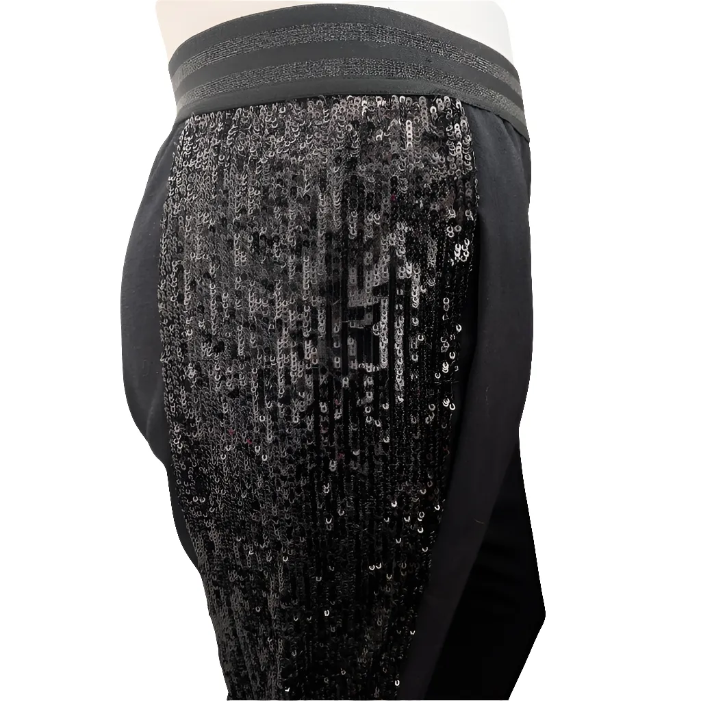 Repertoire black sequin panel pants, size 6