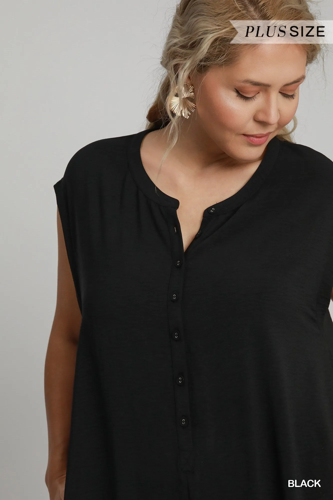 ROMP AROUND THE TOWN SLEEVELESS JUMPSUIT  BY UMGEE - BLACK - REG/CURVY