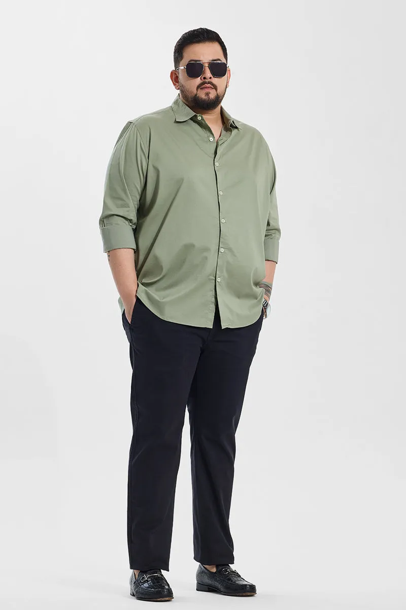 Seemly Charcoal Grey Plain Regular Fit Plus Size Chinos