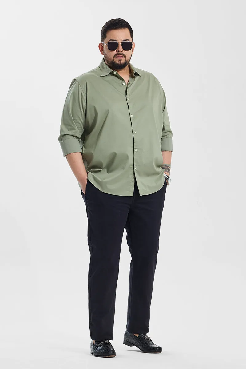 Seemly Charcoal Grey Plain Regular Fit Plus Size Chinos