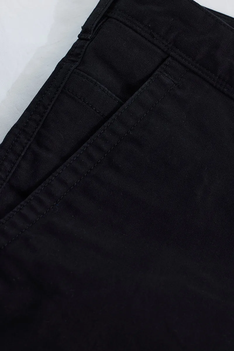 Seemly Charcoal Grey Plain Regular Fit Plus Size Chinos