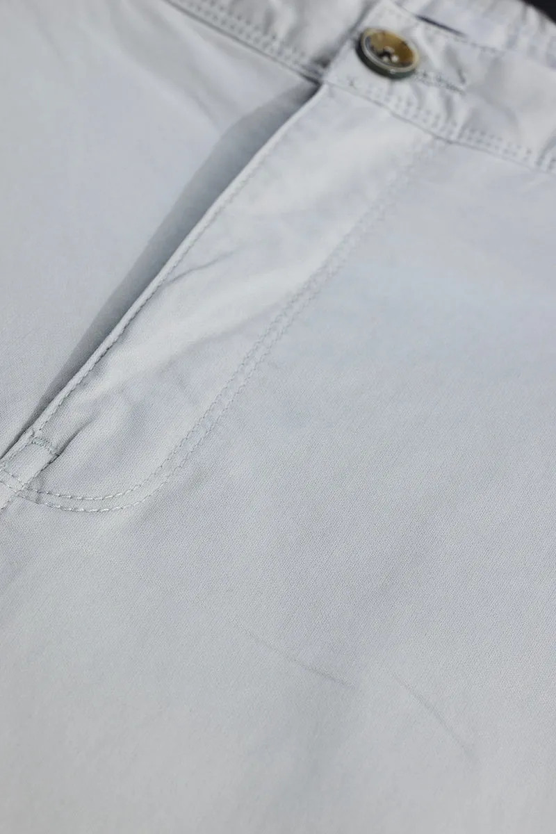 Seemly Off White Plain Regular Fit Plus Size Chinos