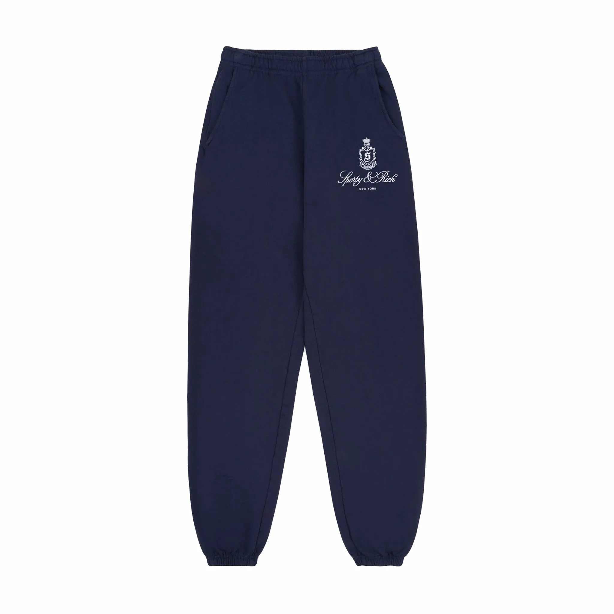 Sporty & Rich Men's Vendome Embroidered Sweatpant (Navy/White)