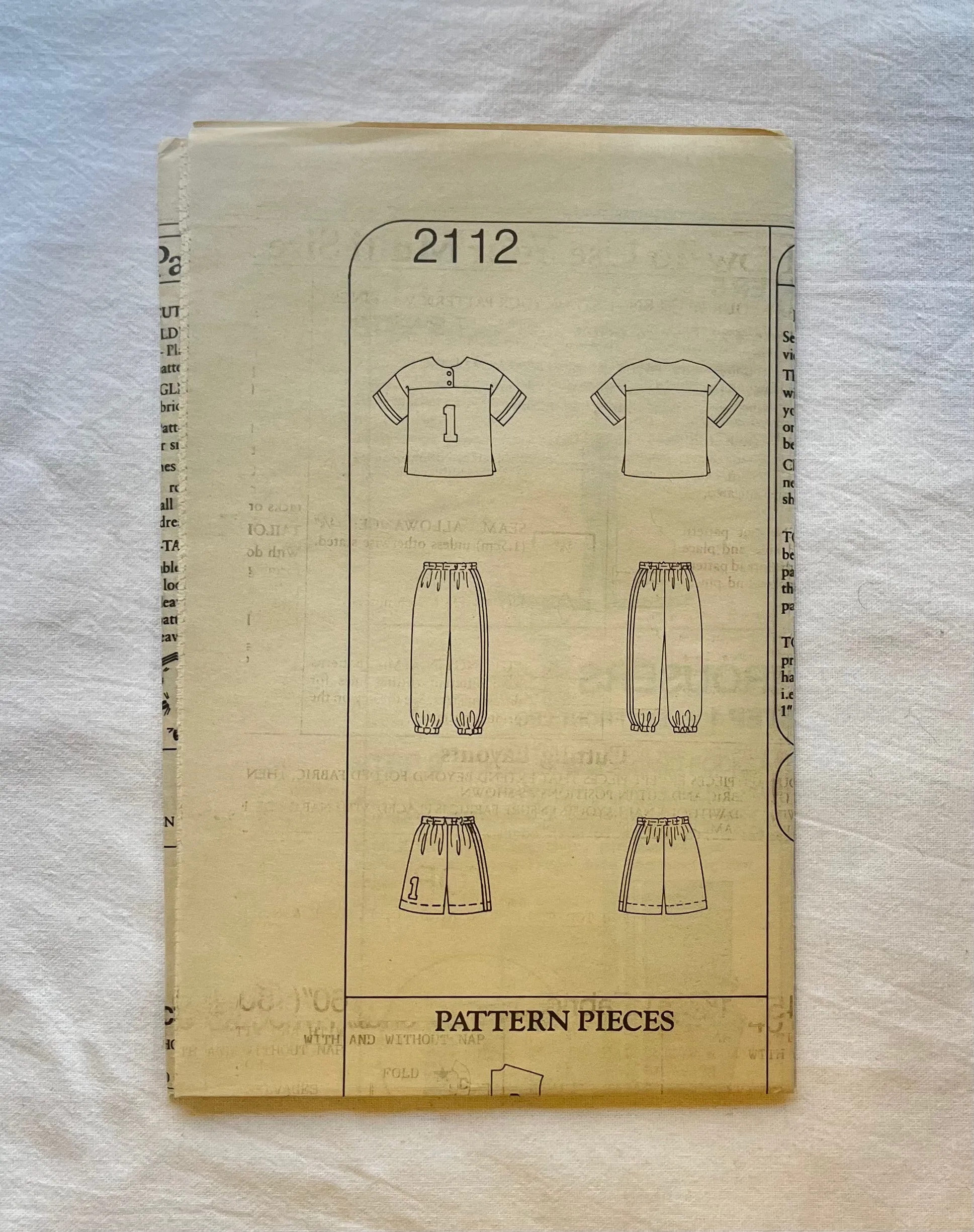 Style 2112 Pattern UNCUT Childrens' Sports Separates M/L - 26