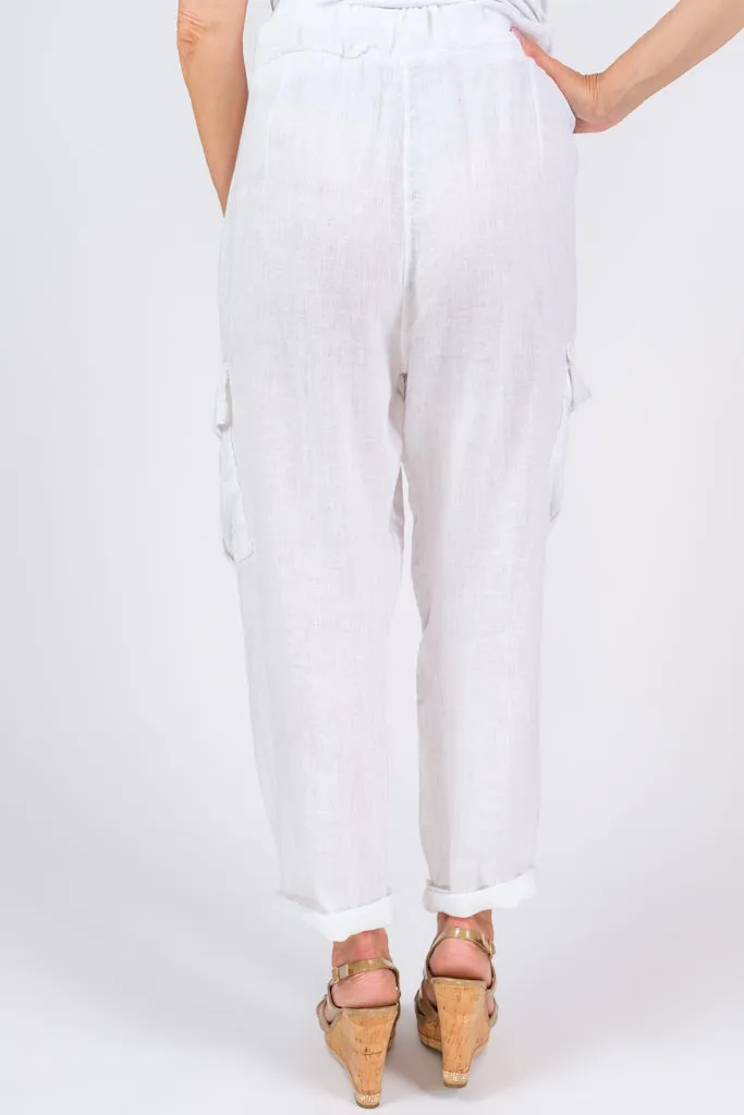 Trish Linen Cargo Pant (PL183) - FINAL SALE