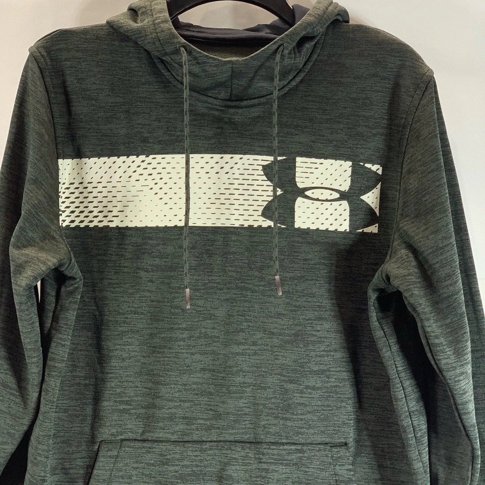 UNDER ARMOUR Men's Dark Green ColdGear Loose-Fit Pullover Hoodie SZ M