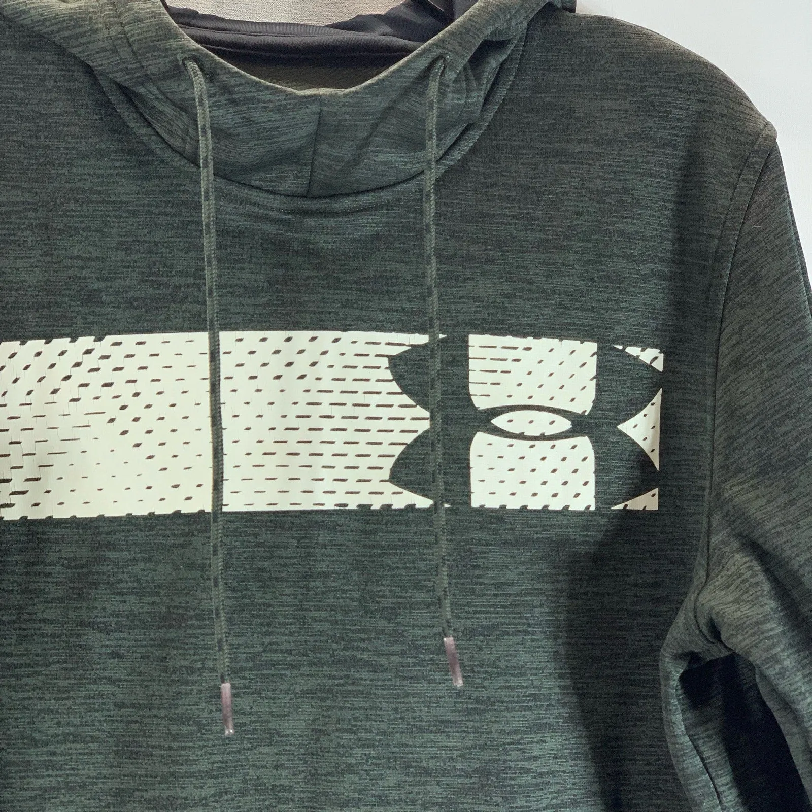UNDER ARMOUR Men's Dark Green ColdGear Loose-Fit Pullover Hoodie SZ M