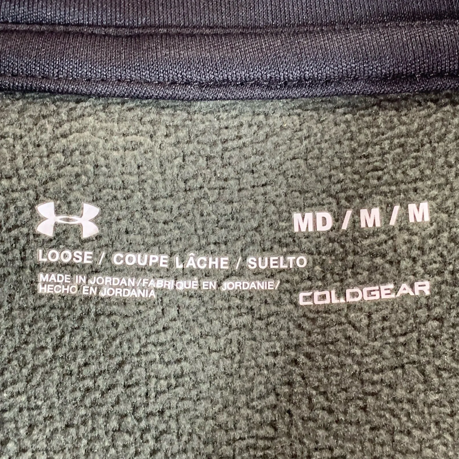 UNDER ARMOUR Men's Dark Green ColdGear Loose-Fit Pullover Hoodie SZ M