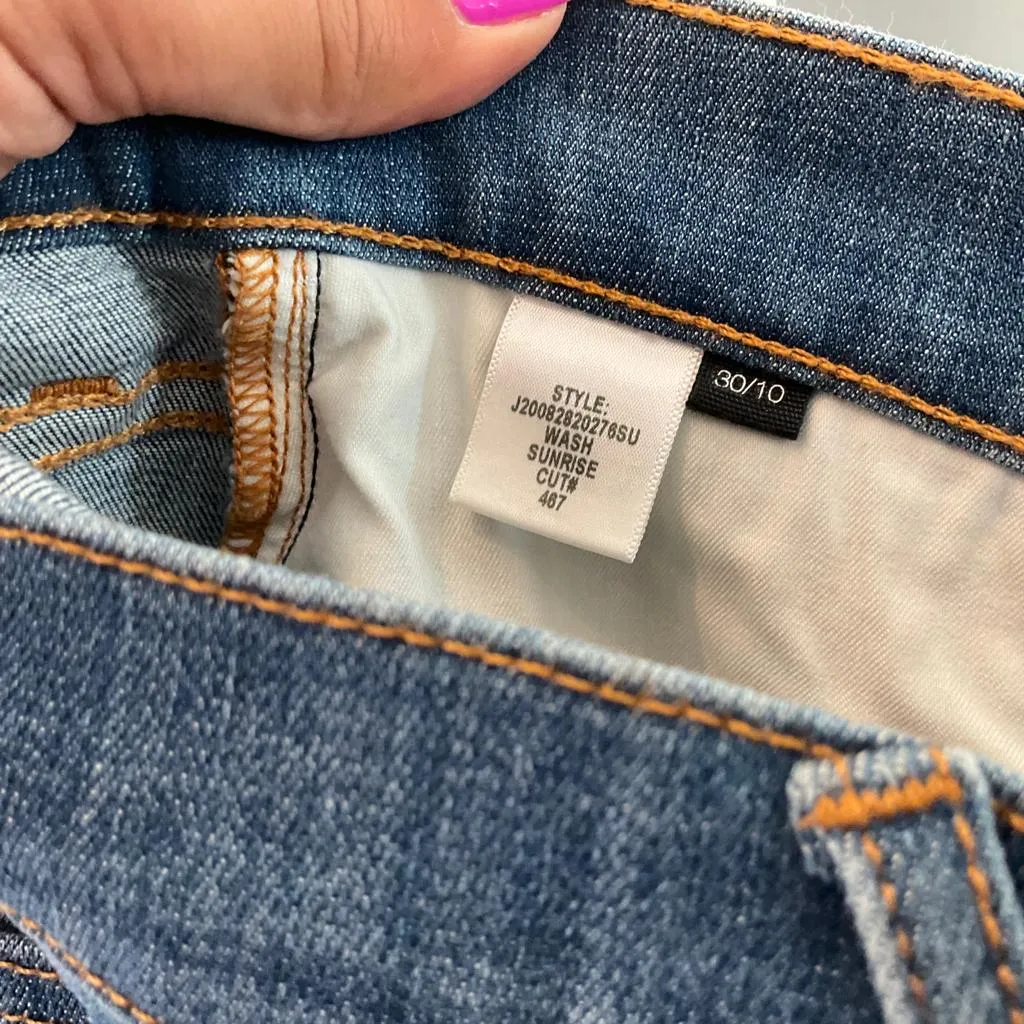 Veronica Beard Women's Carly Cropped Frayed High-rise Flared Jeans Blue Sz 30