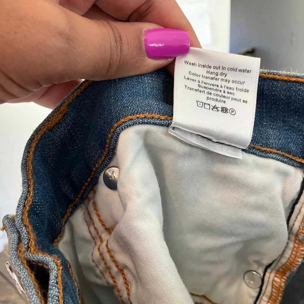 Veronica Beard Women's Carly Cropped Frayed High-rise Flared Jeans Blue Sz 30