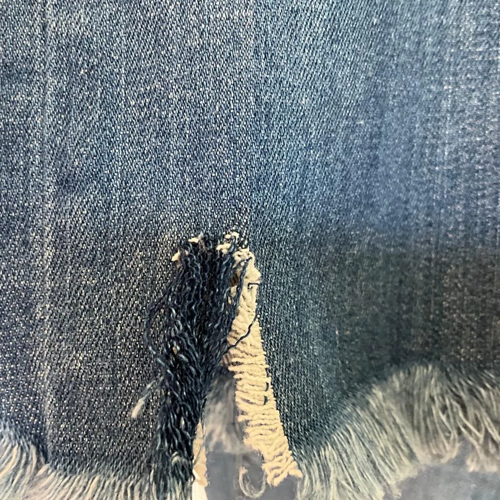 Veronica Beard Women's Carly Cropped Frayed High-rise Flared Jeans Blue Sz 30