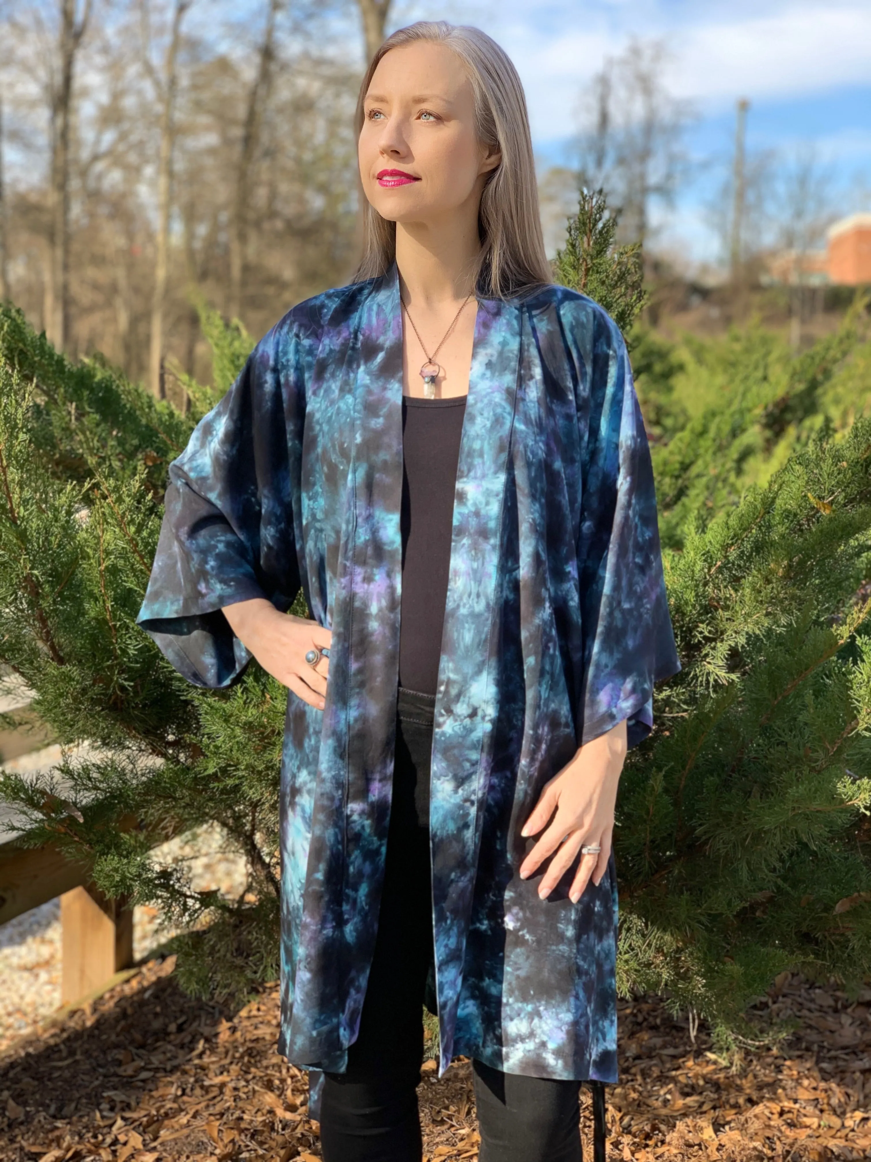 Vibrant bullseye kimono robe