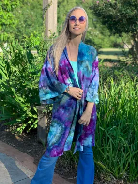 Vibrant bullseye kimono robe