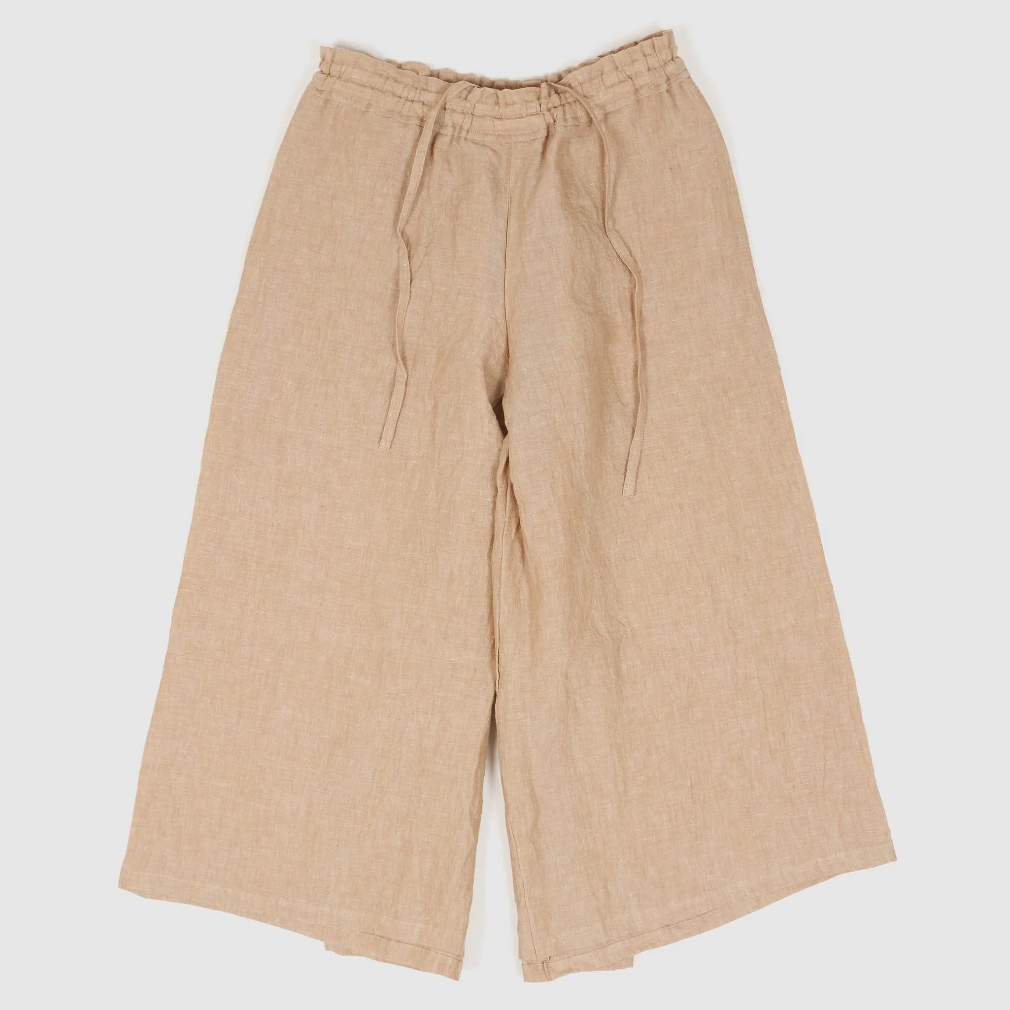Vlas Blomme Ladies  Cropped Wide Fitted Linen Pants