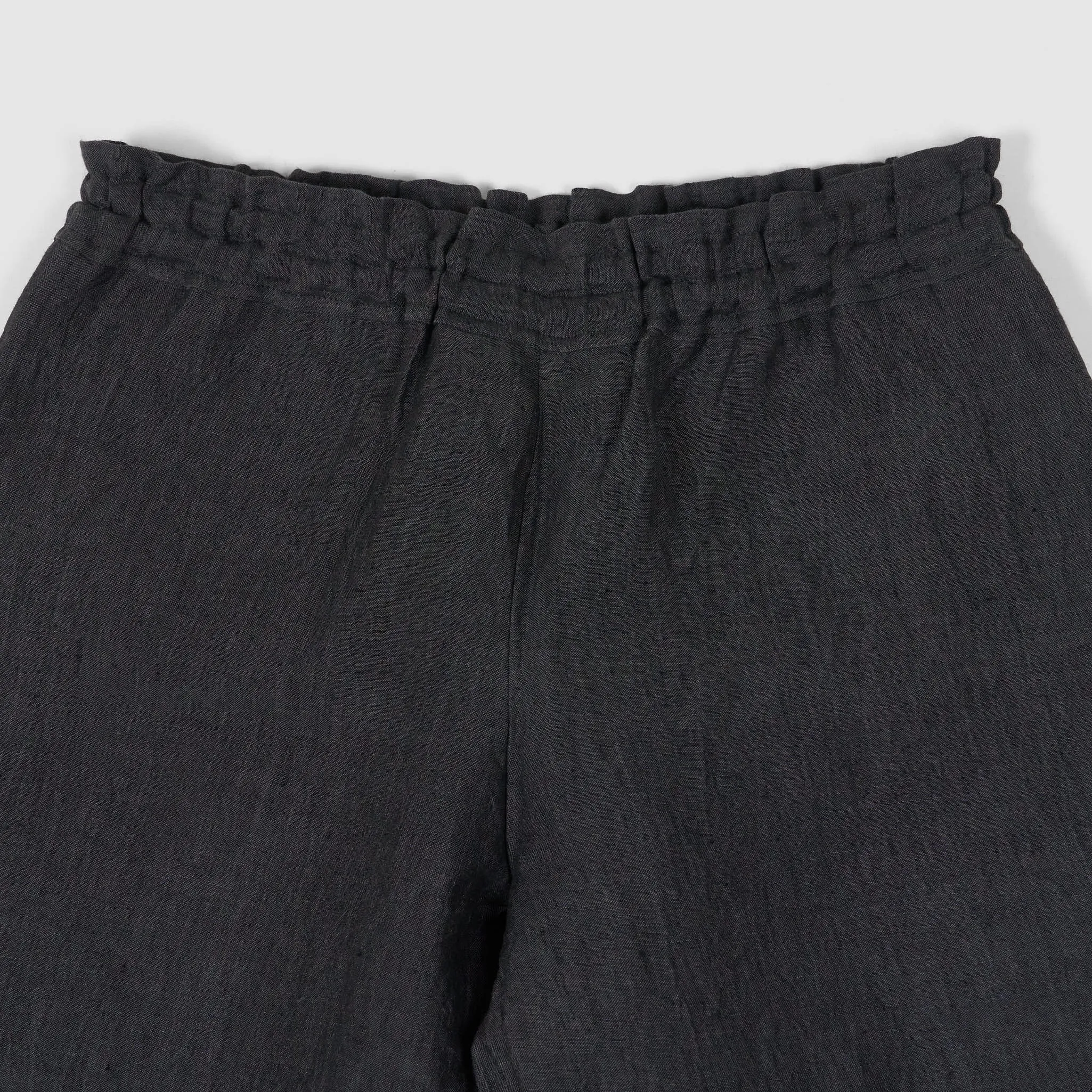 Vlas Blomme Ladies  Cropped Wide Fitted Linen Pants