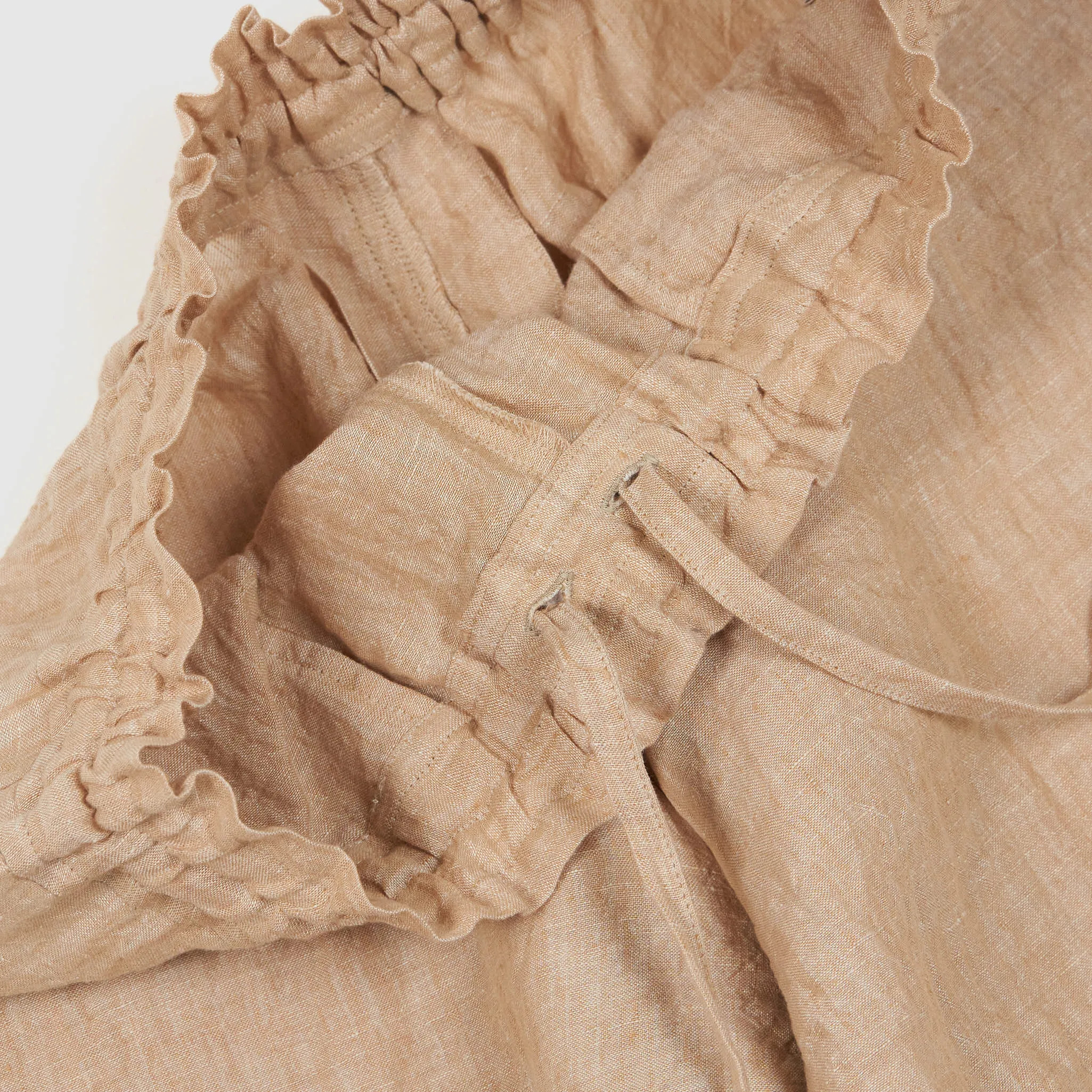 Vlas Blomme Ladies  Cropped Wide Fitted Linen Pants