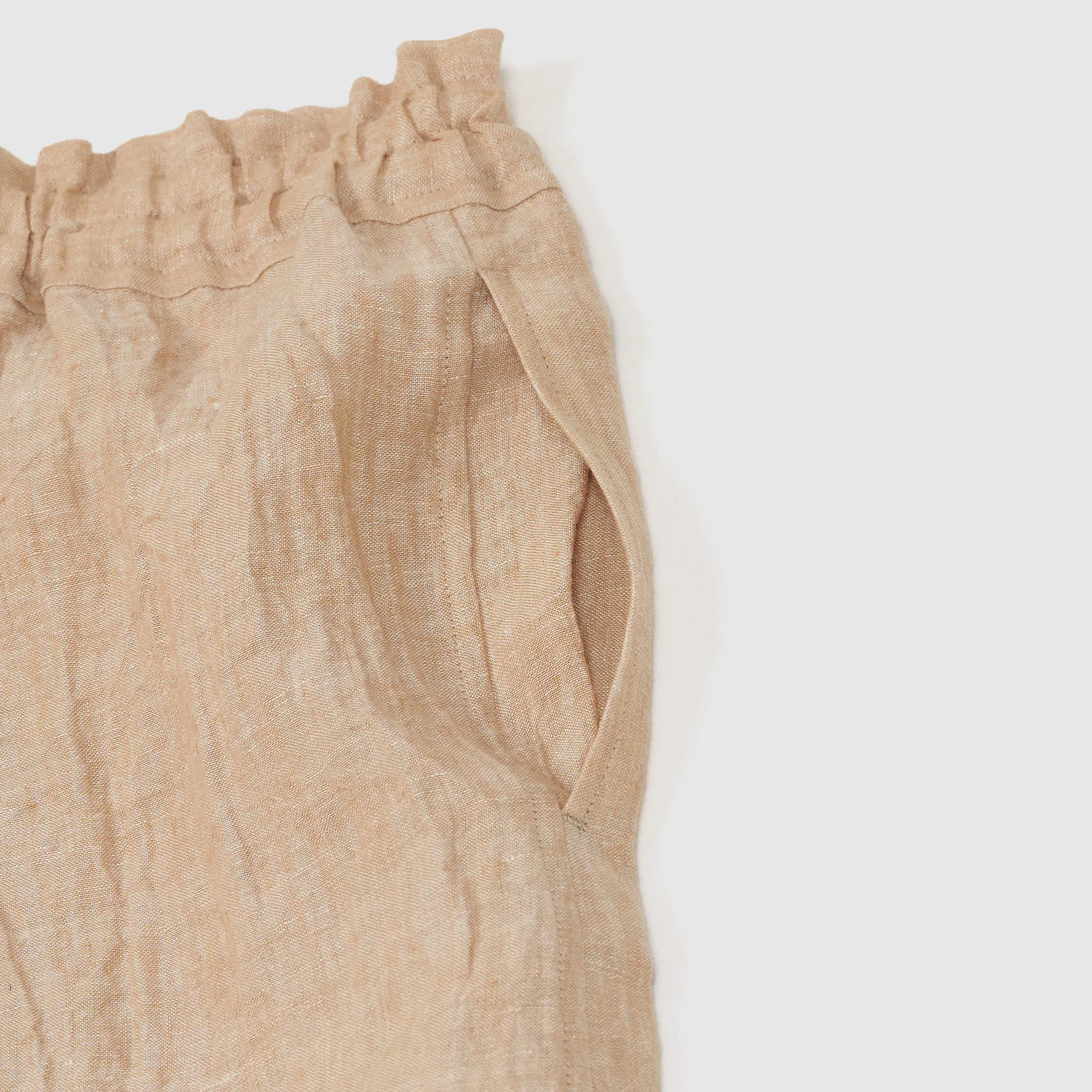 Vlas Blomme Ladies  Cropped Wide Fitted Linen Pants