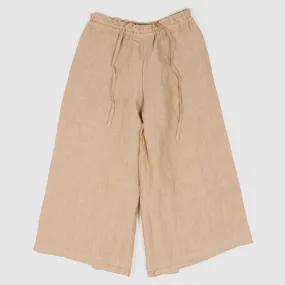 Vlas Blomme Ladies  Cropped Wide Fitted Linen Pants