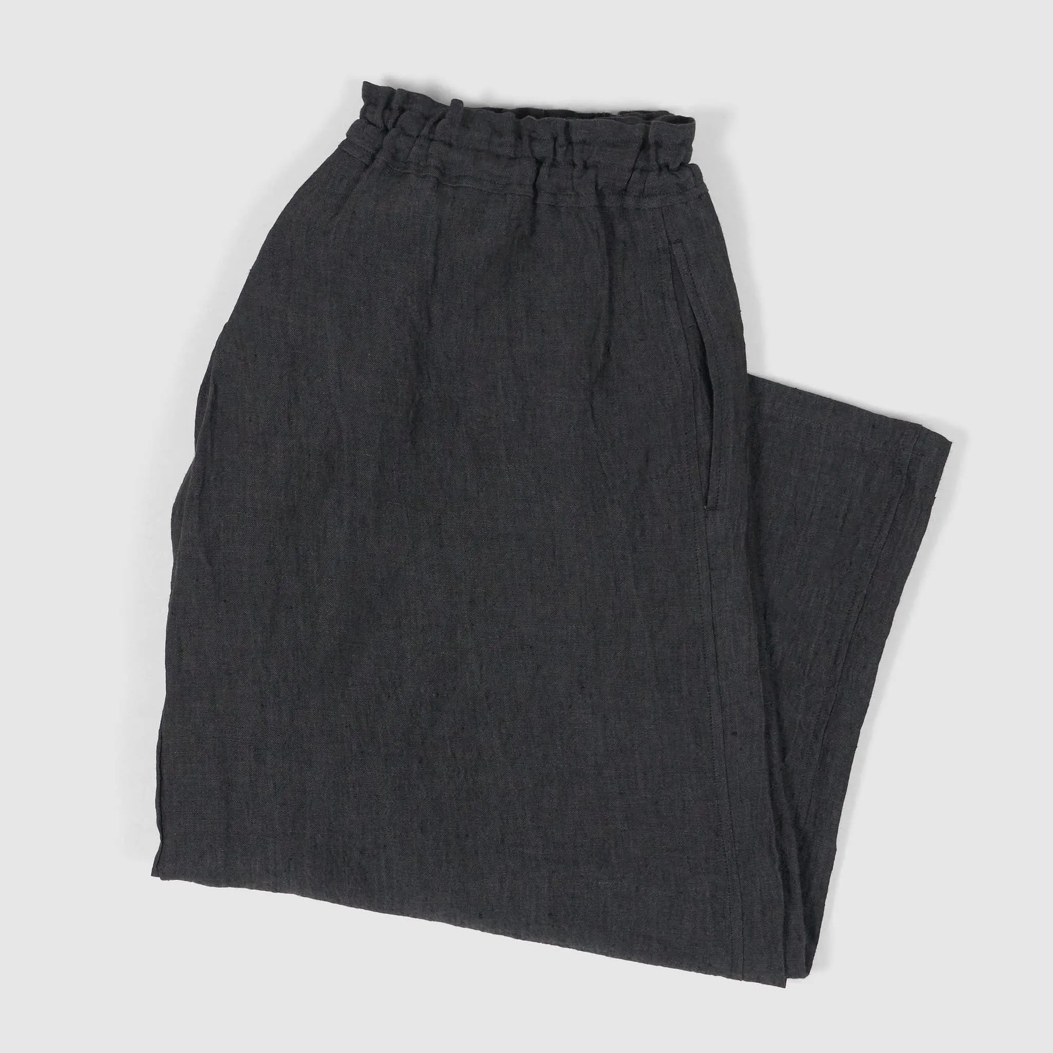 Vlas Blomme Ladies  Cropped Wide Fitted Linen Pants