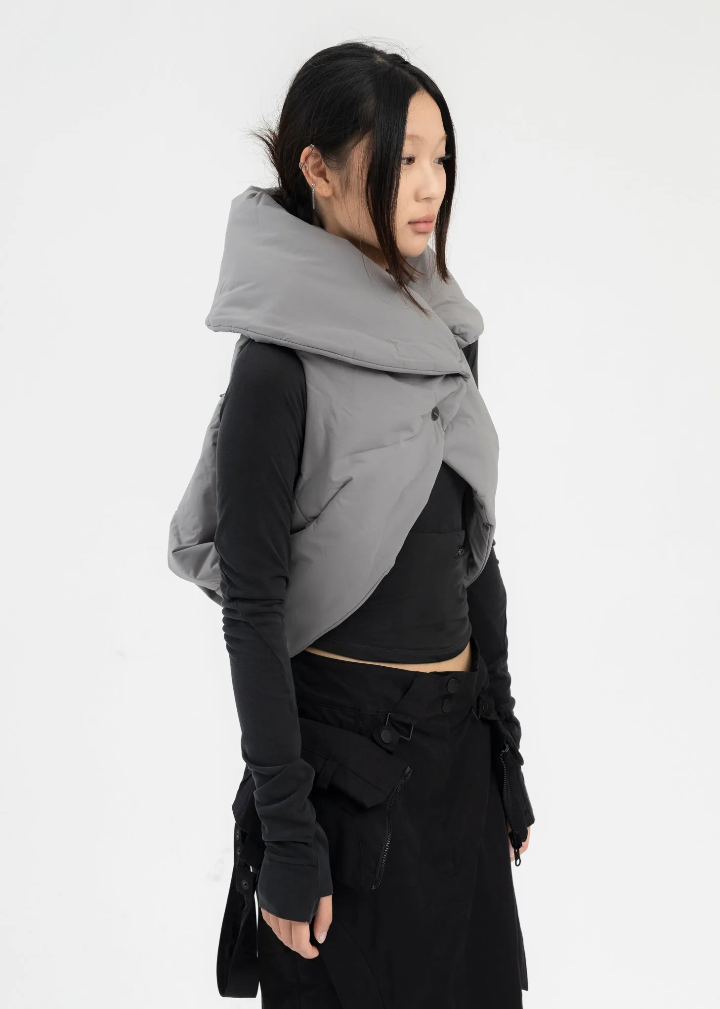WARM GREY ORIGAMI BAG VEST
