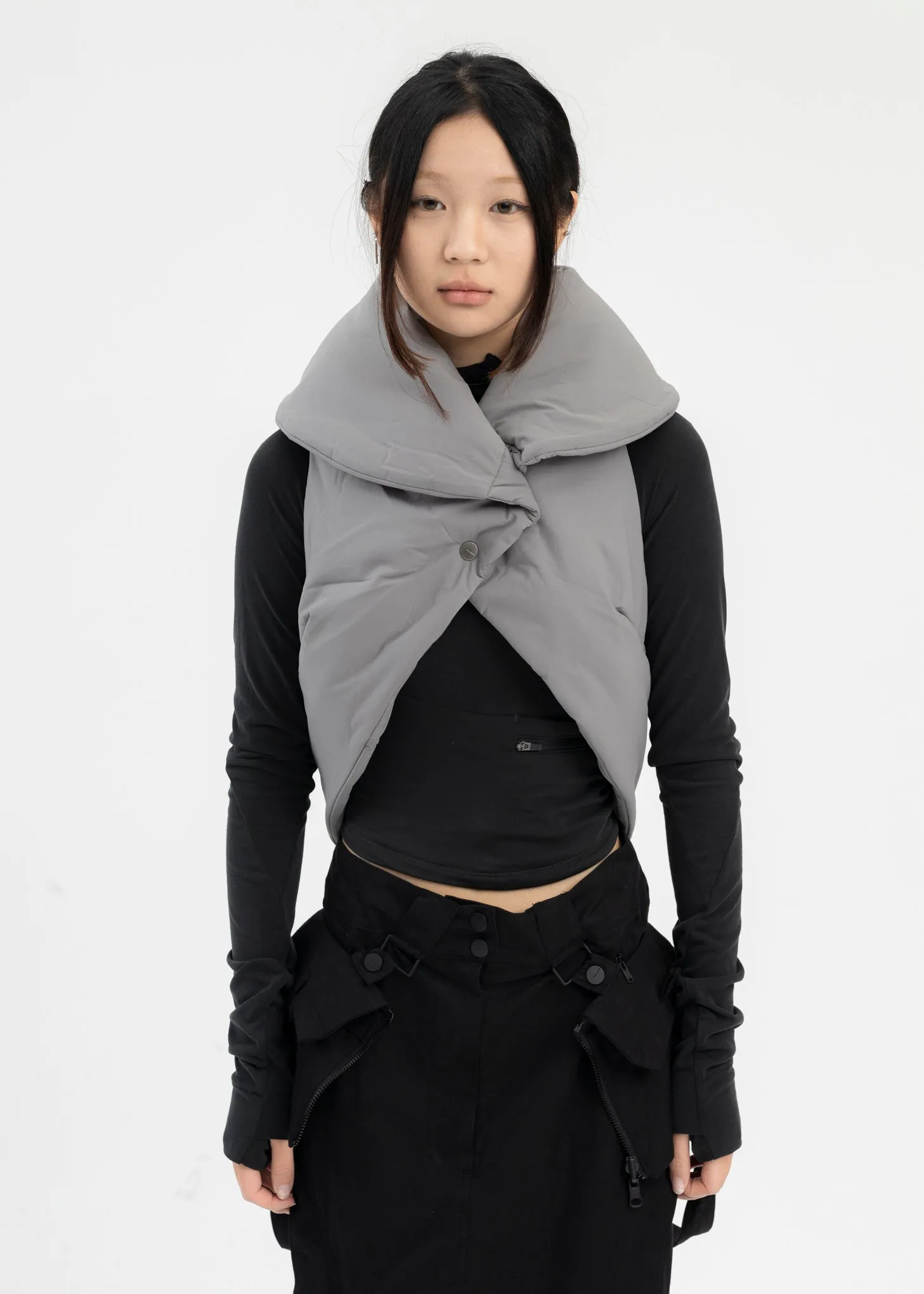 WARM GREY ORIGAMI BAG VEST