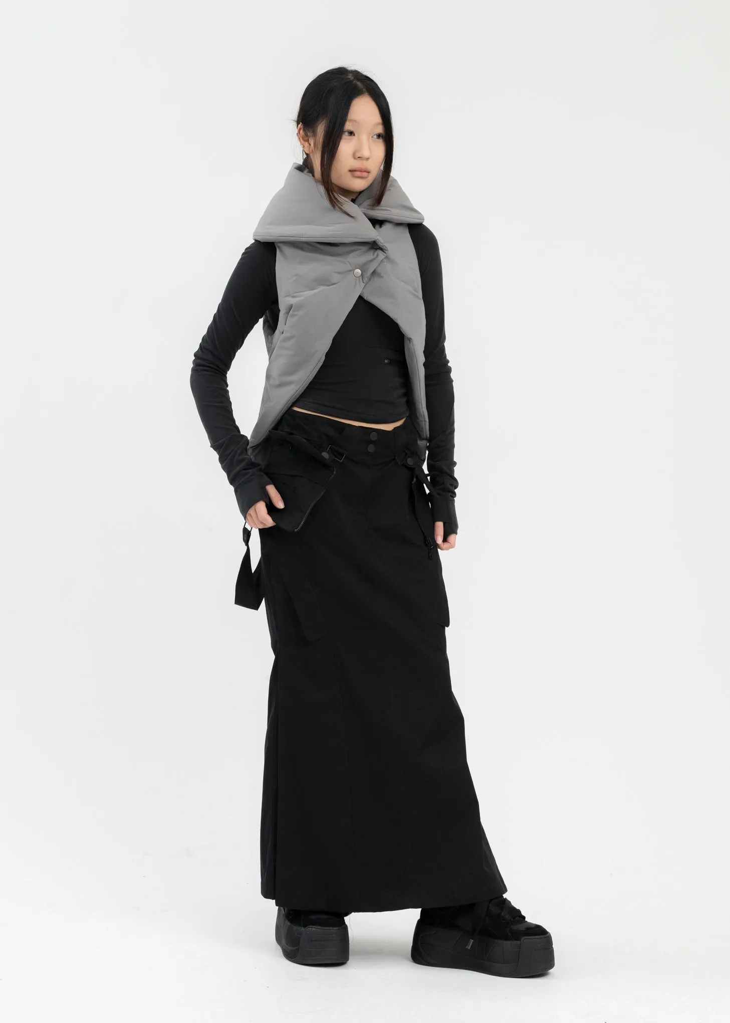 WARM GREY ORIGAMI BAG VEST