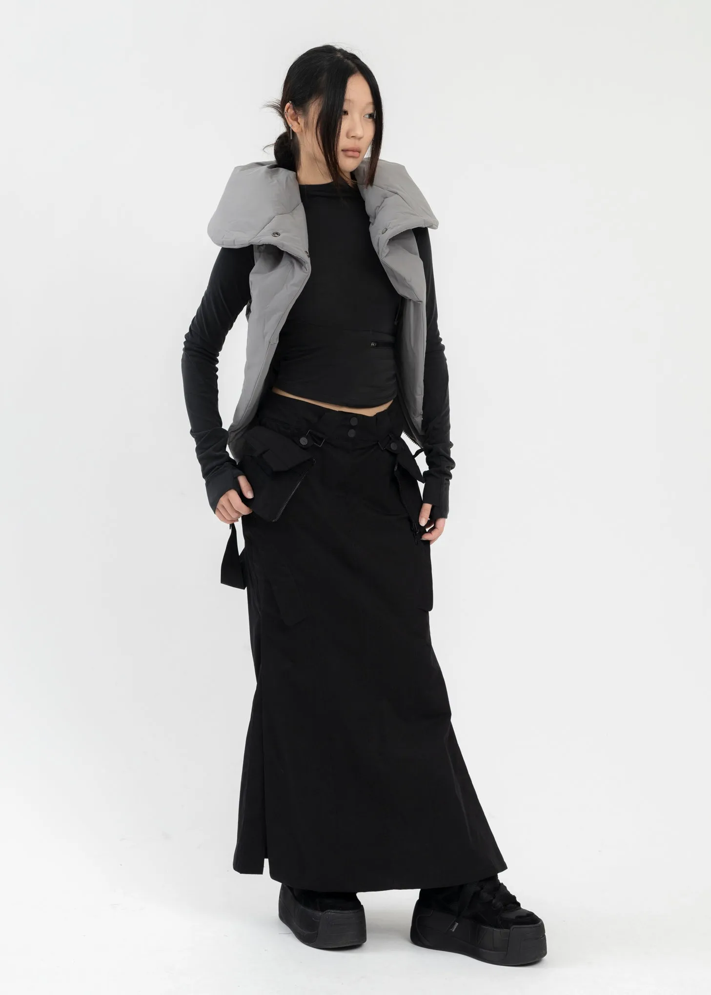 WARM GREY ORIGAMI BAG VEST