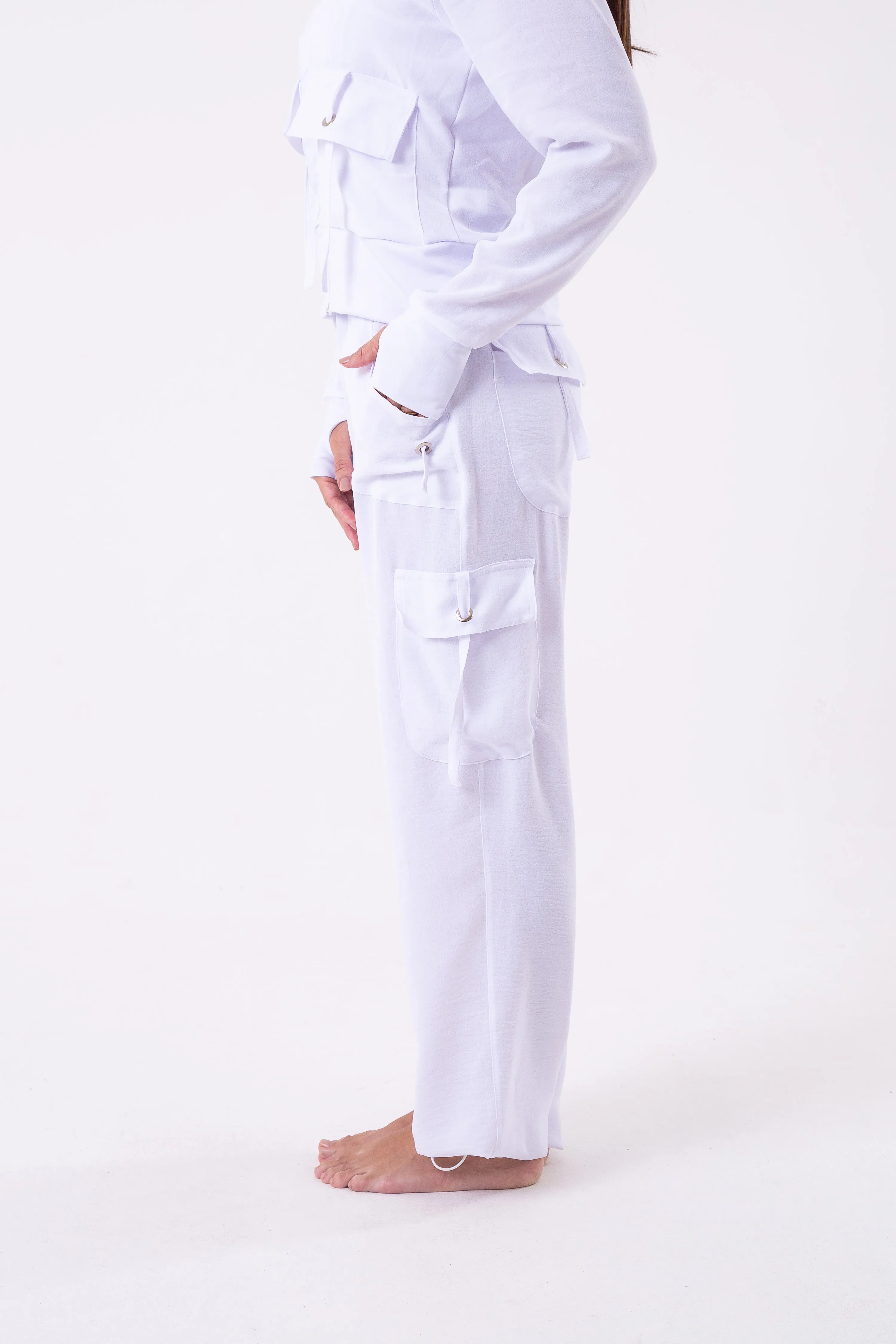 White Cargo Pant