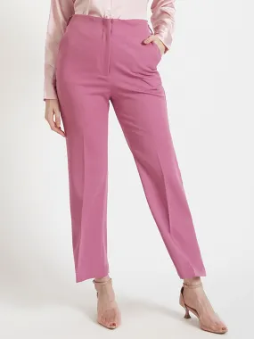 Women'S Luxury Banana Crepe Canyon Rose Flared Trouser Slash Pocket
